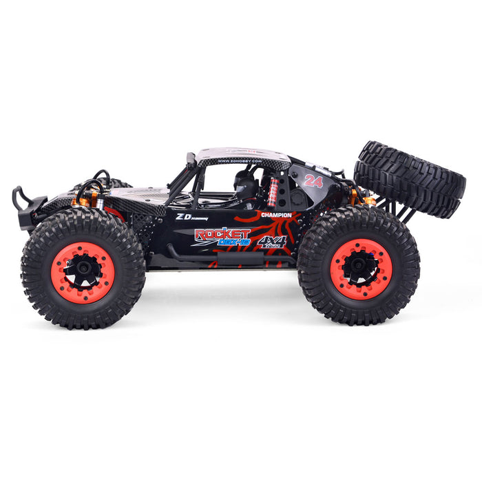 ZD Racing DBX-10 2.4G 1/10 4WD 80km/h Desert Truck Off Road Brushless RC Car - Red with Spare Tire