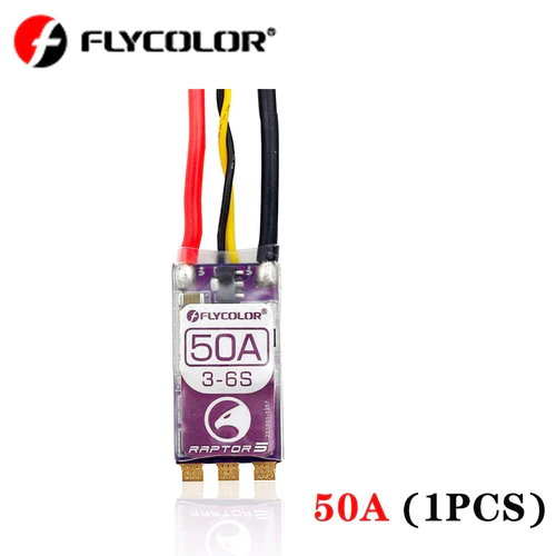 Flycolor Raptor 5 BLHeli-32 3-6S 50A ESC with 3.5mm Banana Female Head 40mm Length Cable - Makerfire
