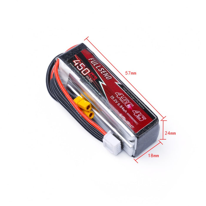 FULLSEND 4S 450mAh HV 45C LiPo Battery - XT30 Connector (2pcs)