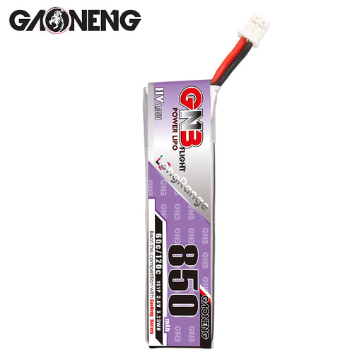 Gaoneng/GNB 3.8V 850mAh 60C 1S HV 4.35V LiPo Battery PH2.0 Plug(Pack of 2) - Makerfire