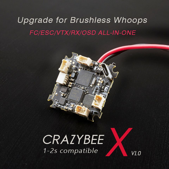 Happymodel CrazybeeX 4in1 AIO Flight Controller Built-in ESC/VTX/Frsky SPI RX/OSD for 1-2s Whoops - Makerfire