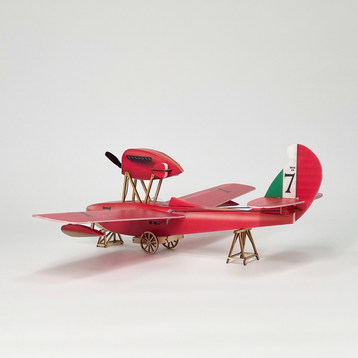 MinimumRC Macchi M-33 Micro Scale 4CH 400mm RC airplane kit SFHSS-BNF Version (Not include Controller) - Makerfire