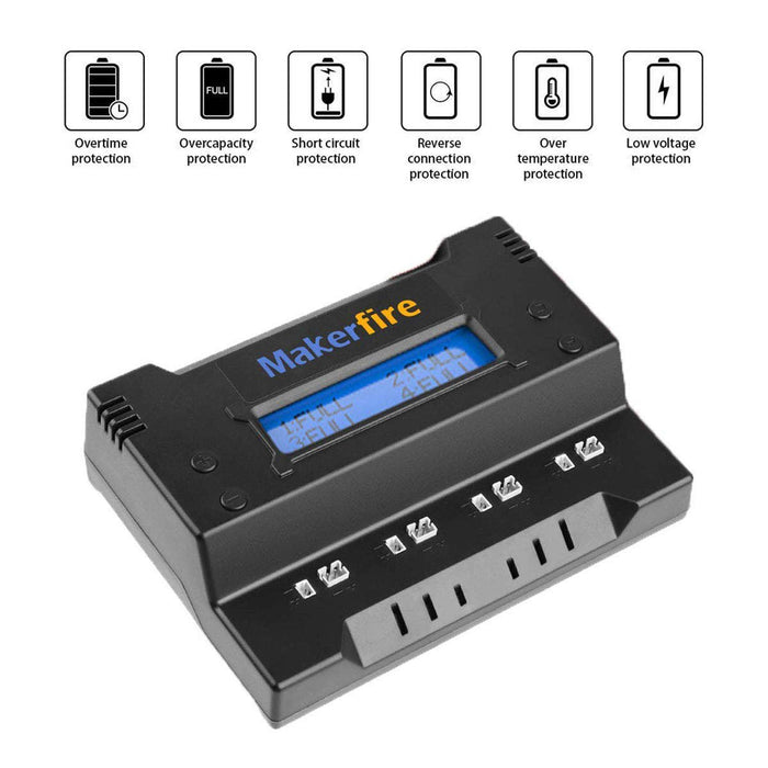 Makerfire 1S 3.7V LiPo LiHV バッテリー スマート充電器 MCX MCPX JST MOLEX コネクタ付き