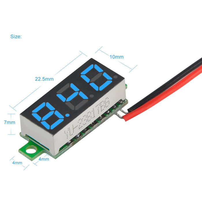 Mini voltímetro digital de CC 0,28 pulgadas de dos hilos 2,5 V-30 V Mini probador de voltaje del voltímetro de CC digital (5 uds)