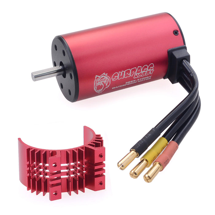 SURPASS 3670 2650KV Brushless Motor with  120A Waterproof Brushless ESC and Cooling Shell Combo Set for 1/8 RC Car Truck