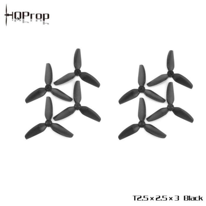 HQProp T2.5X2.5X3 Hélice de policarbonato de 3 palas de 2,5 pulgadas 4CW + 4CCW (8 piezas)