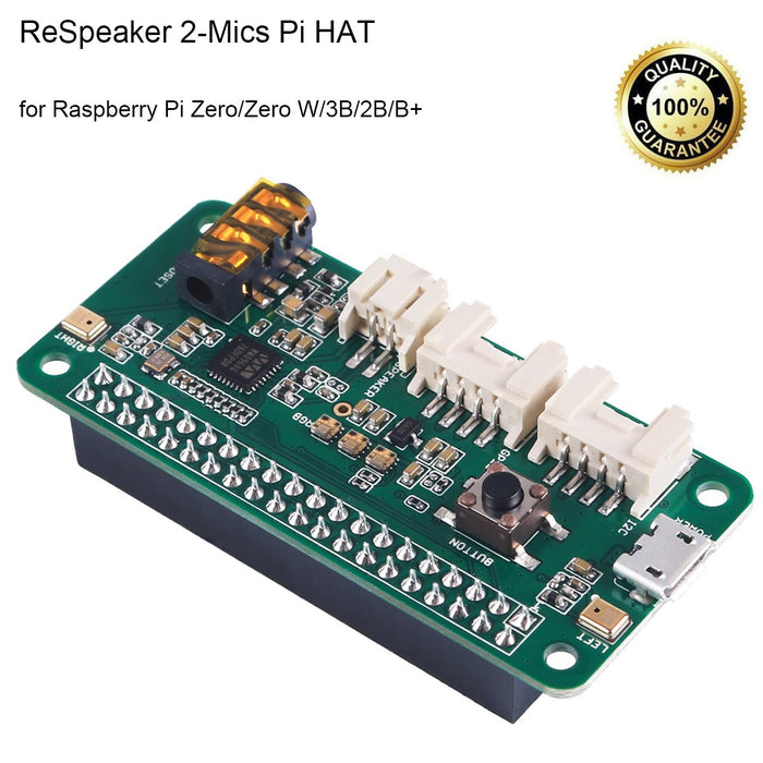 ReSpeaker 2-Mics Pi HAT (Raspberry Pi HAT, Raspberry Pi Expansion Board) スマートボイスデュアルマイク拡張ボードベース wm8960 AIおよび音声アプリケーション用に設計