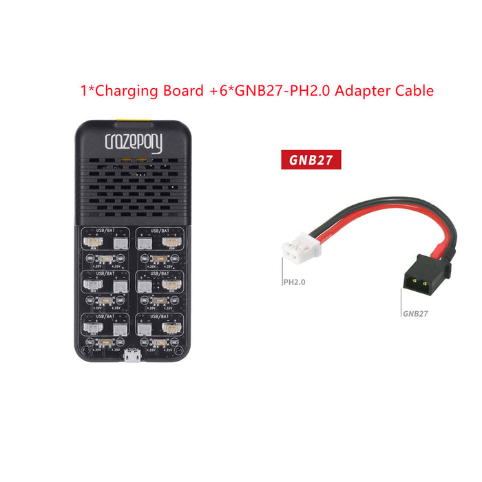 Crazepony 1S Lipo バッテリー充電器ボード PH1.25 および JST-PH 2.0 コネクタ付きバランス パラレル充電ボード