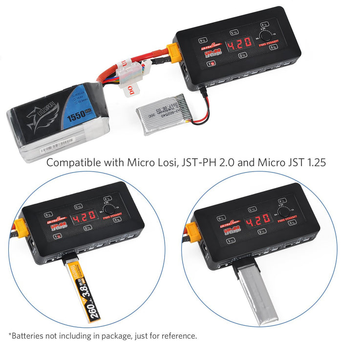 Cargador de batería LiPo Ultra Power UP-S6 1S LiPo/LiHV para Blade Inductrix Tiny Whoop