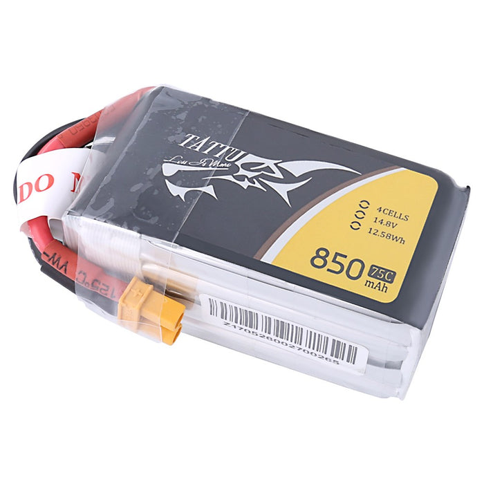 TATTU 850mAh 14.8V 75C 4S1P Lipo Battery Pack with XT30 Plug
