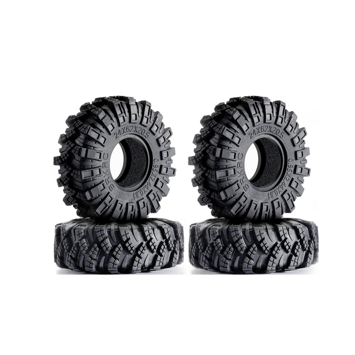 Crawler Mud Terrain Soft Rubber Tires for Axial SCX24 1/24 RC Crawler Car 62mm*20mm(Pack of 4)