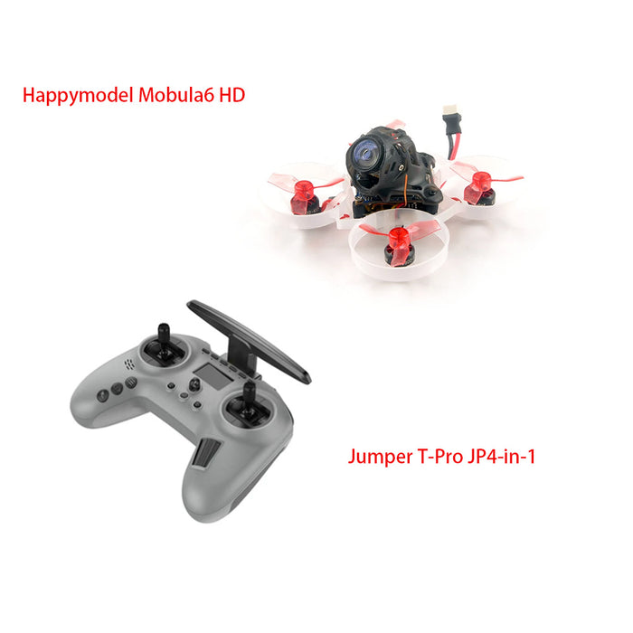 Happymodel Mobula6 HD 65mm Crazybee F4 Lite 1S Whoop FPV Racing Drone with Jumper T-Pro JP4-in-1 Multi-protocol Remote Controller