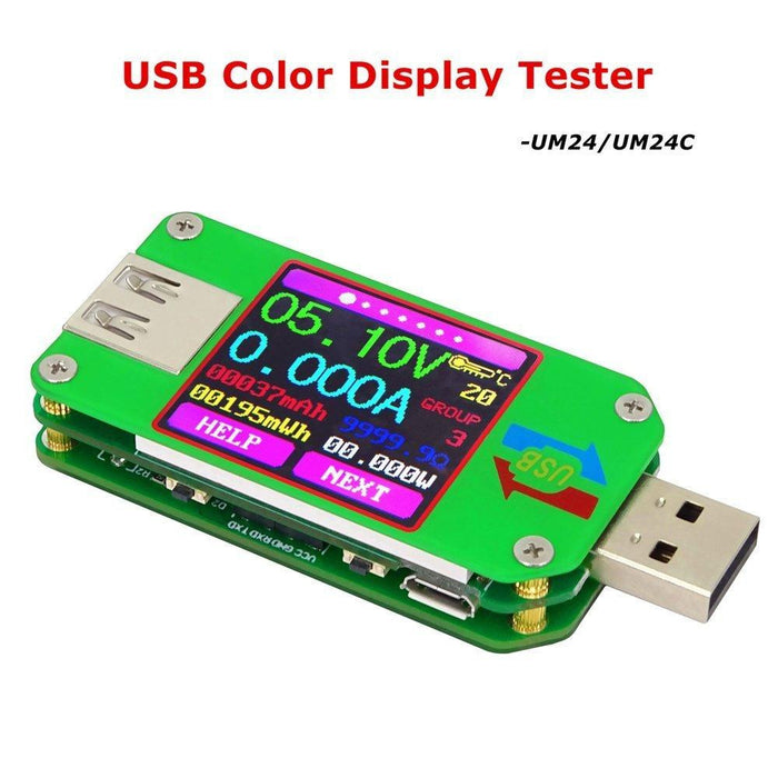 UM24C USB 2.0 Power Meter Tester USB Multimeter Color LCD Display