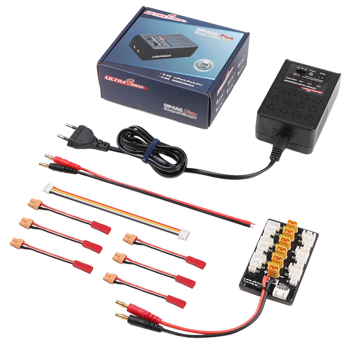Ultra Power UP4AC PLUS 30W 1A 2A 3A AC Charger with XT30 Parallel Charging Board for 2-4s LiPo Battery