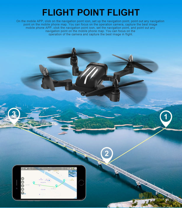 BAYANGTOYS X28 GPS 5G WiFi 1080P FPV Sígueme plegable RC Quadcopter Drone aéreo