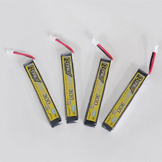 Tattu 300mAh 3.8V High Voltage 75C 1S1P Lipo Battery Pack With PH2.0 Plug (4pcs) - Makerfire