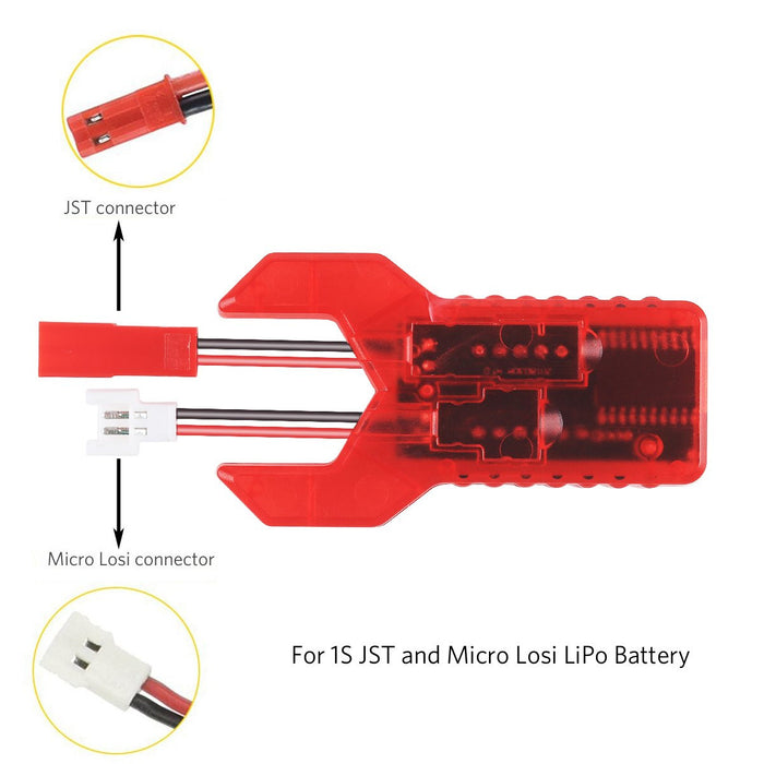 2pcs 1S LiPo Checker Comprobador de batería de bajo voltaje para Tiny Whoop Blade Inductrix