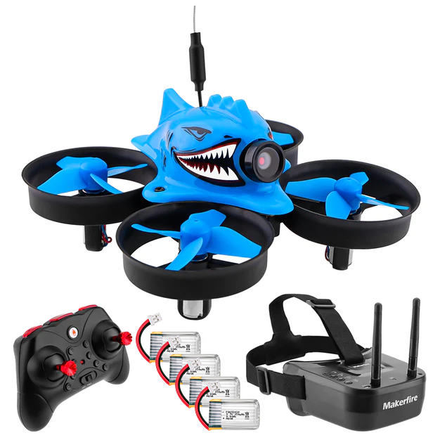 Makerfire Armor Blue Shark V2 Mini FPV Racing Drone Altitude Hold with FPV Goggle - Makerfire