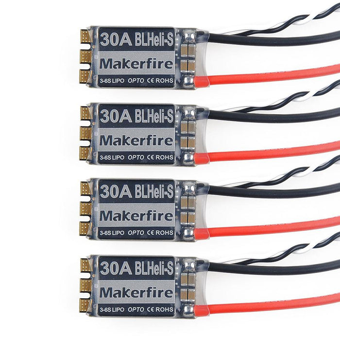 Makerfire BLHeli_S 30A ESC OPTO 電子スピードコントローラー 3-6S ブラシレス (4個)